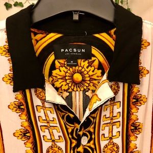 Pacsun Baroque Print shirt w/ Revere Collar